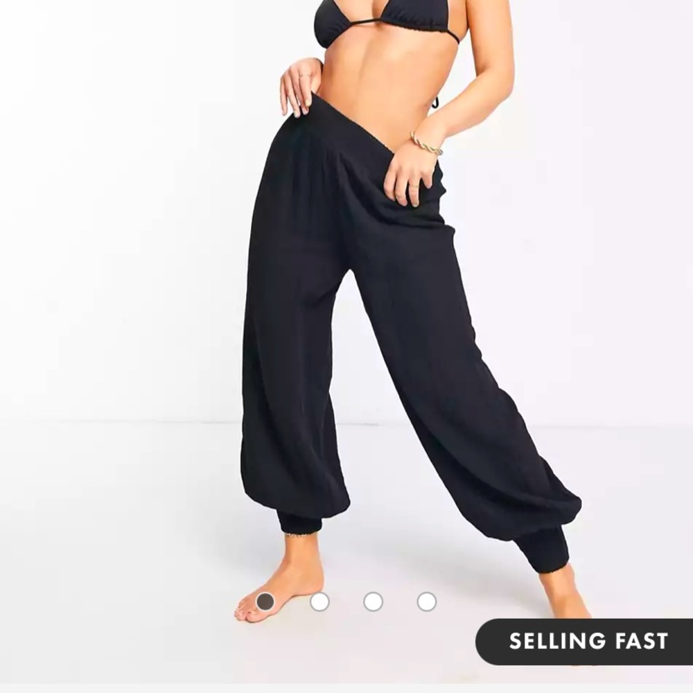 Black harem high waisted pants